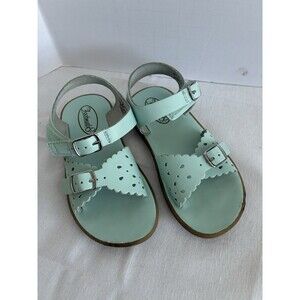 Footmates Ariel Mint Leather Sandals Girls Toddler Size 9 Adjustable Buckle
